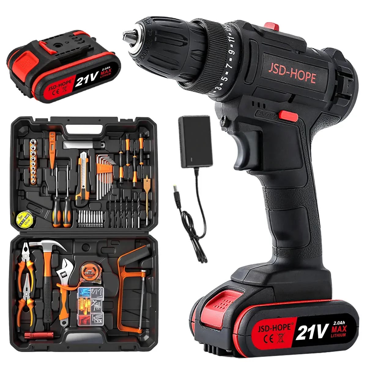 Taladro JSD-HOPE 21V con Maletín 40 Piezas