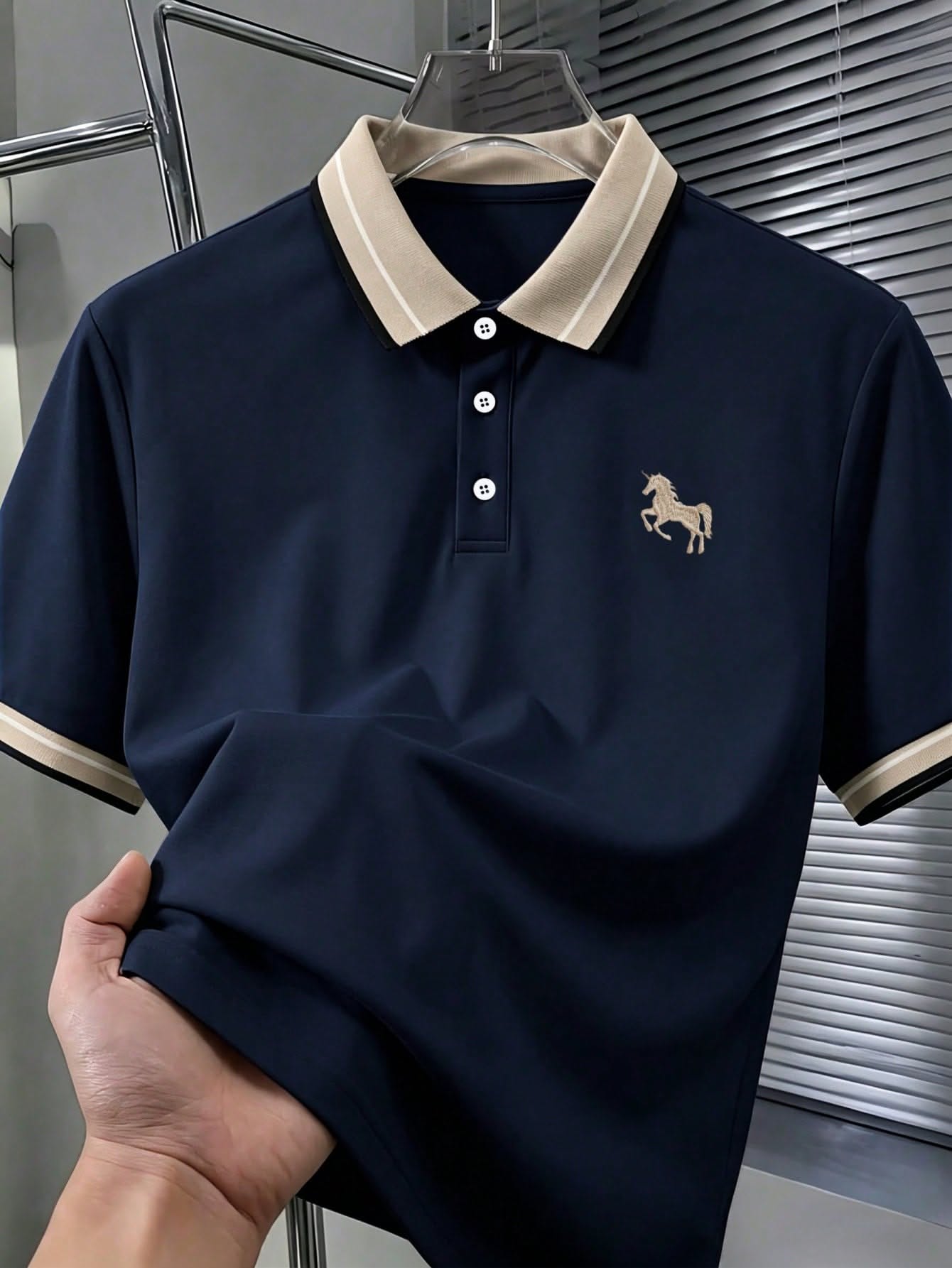 Polo Caballero Azul Marino