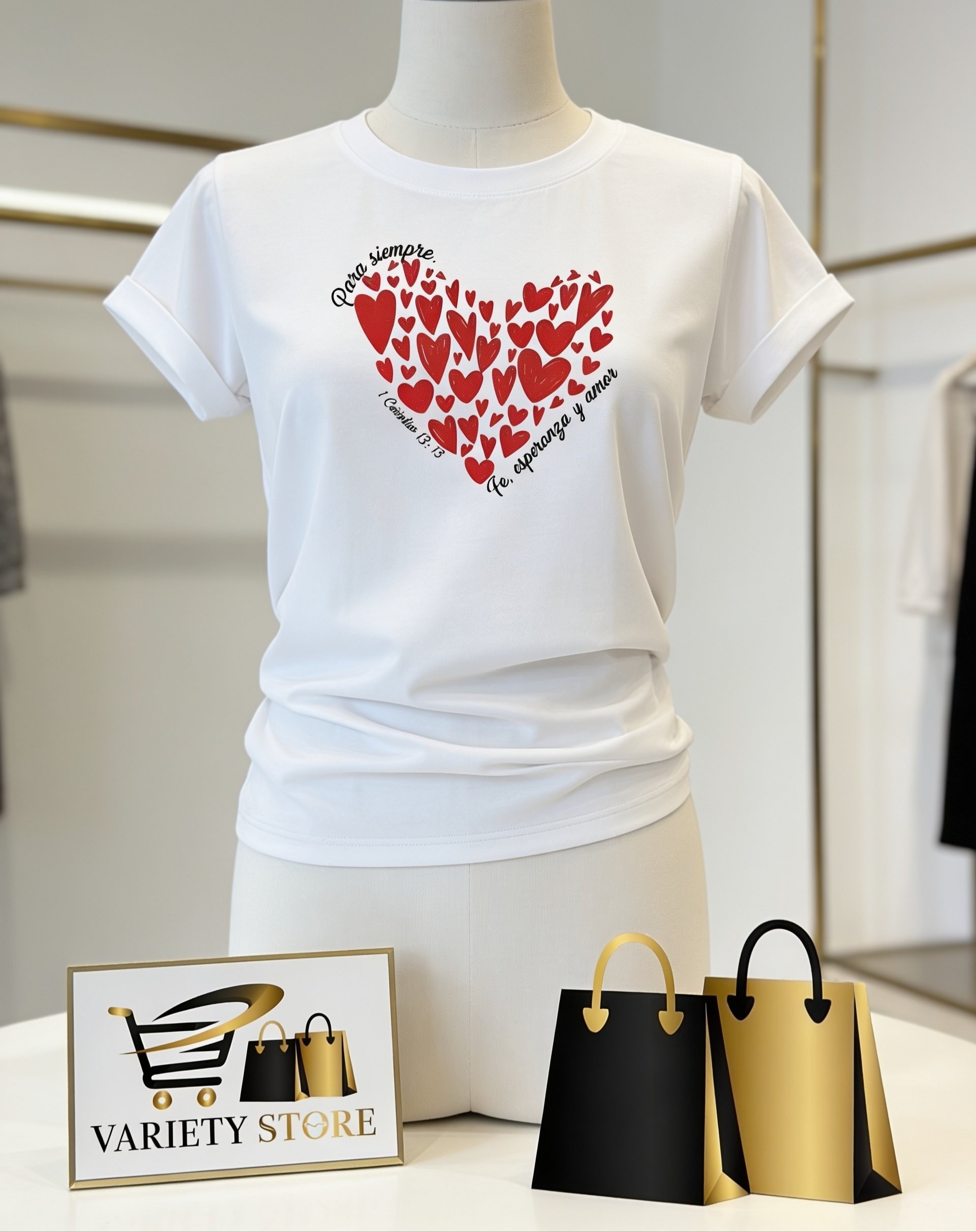 Oversize Blanco con corazones